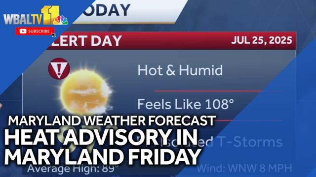 Heat Advisory in Maryland Today