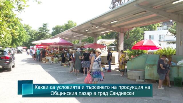 Какви са условията и търсенето на продукция на Общинския пазар в град Санднаски