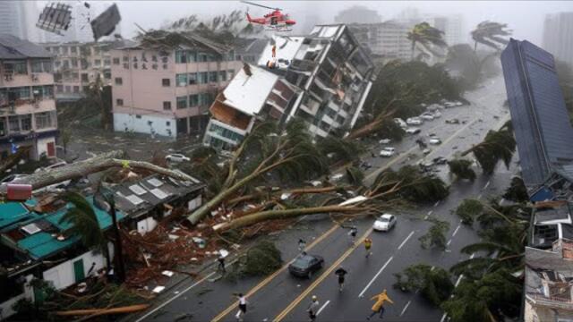 Chaos in China Today: Typhoon Wipha Destroys Homes and Cars in Hong Kong!
