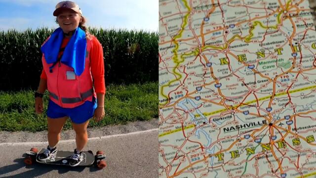 Woman Skateboards Across US to Honor Late Stepfather