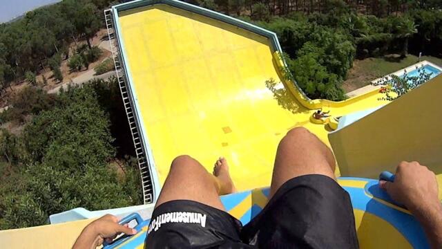 Banana Curve Water Slide at Aqualand Antalya 🇹🇷