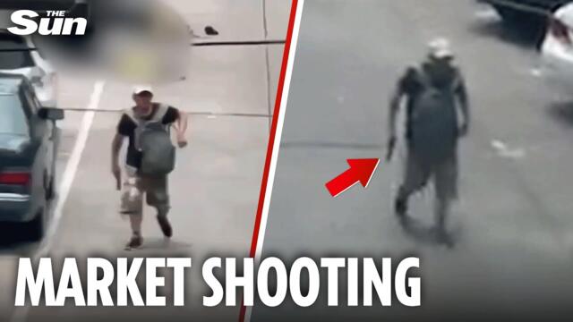 Haunting moment gunman coldly walks away after shooting five dead at crowded Bangkok food market