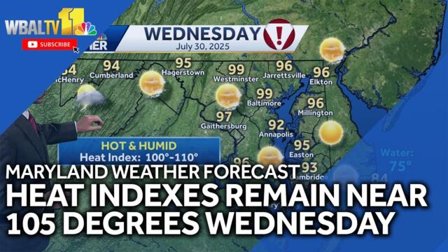 Maryland weather forecast: Alert Day issued on July 30 for extreme heat indexes
