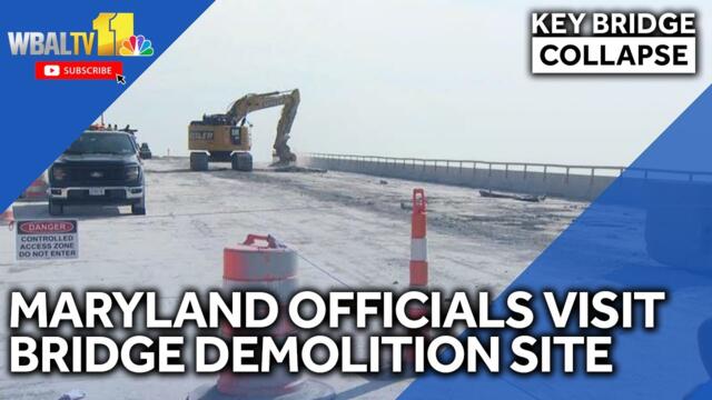 Maryland officials visit Key Bridge demolition site