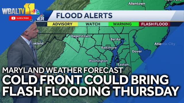 Maryland weather forecast: Cold front brings possible flash flooding on July 31