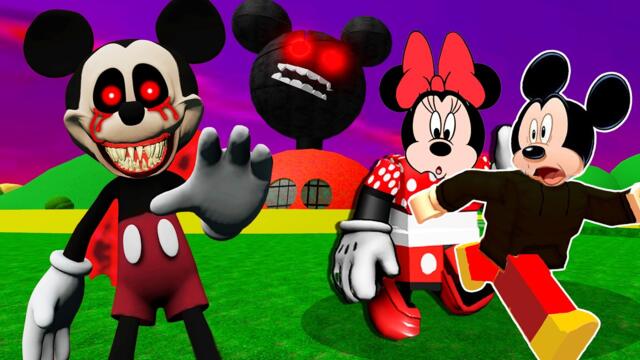 Mickey Mouse & Minnie Mouse SURVIVE Evil Mickey's HORROR House in Roblox