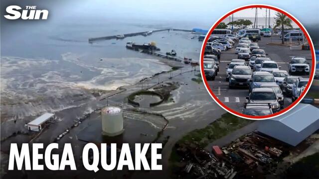 Tsunami waves hit Hawaii after MONSTER earthquake rocks Pacific - as thousands flee US and Japan