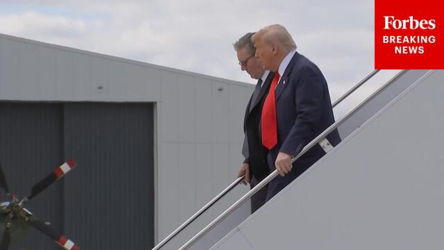 JUST IN: President Trump And UK PM Keir Starmer Arrive In Aberdeen, Scotland, On Air Force One