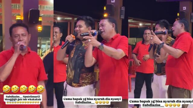 Keseruan azis dan bapak hj alwi karokean cumabpk hj yg bisa azis mau nyanyi 😁😁