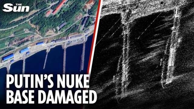 Putin's nuke subs base WAS damaged in quake tsunami as satellite pics show snapped pier