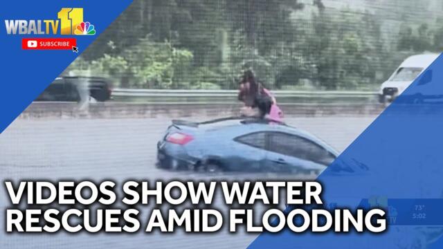 Videos show water rescues, rising floods amid heavy storms
