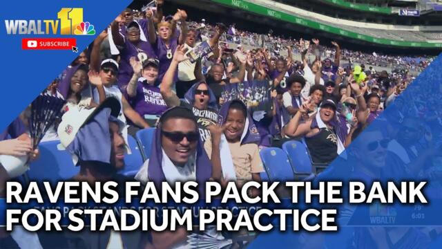 Ravens fans pack stadium practice