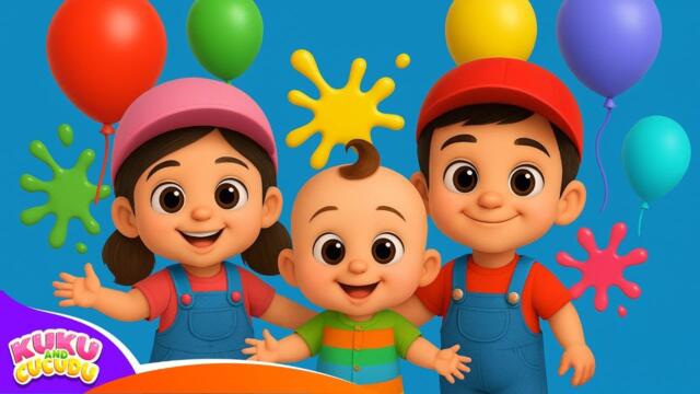 🎨 Learn Colors with Balloons 🎈 (3D Animated Version) with Kuku, Cucudu & Nunu