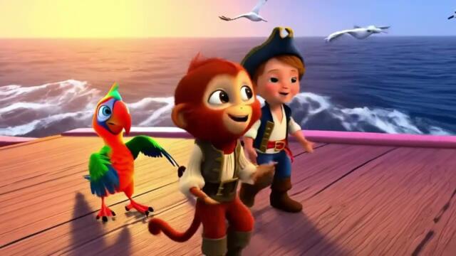 Малкият пират, папагалът Роко и маймунката Кики |  Детска Песен