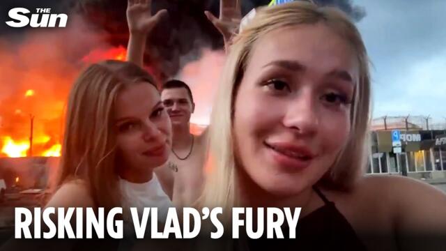 Putin’s police ARREST Russian TikTokers who posed by flaming Sochi plant after Ukrainian strike
