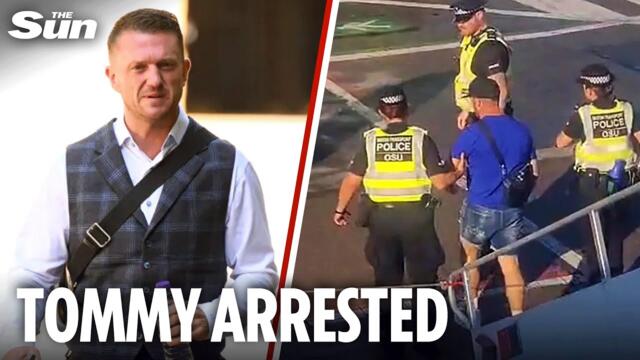 Moment Tommy Robinson is arrested at airport after ‘St Pancras assault’