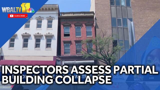 Inspectors on site of Sunday's partial building collapse