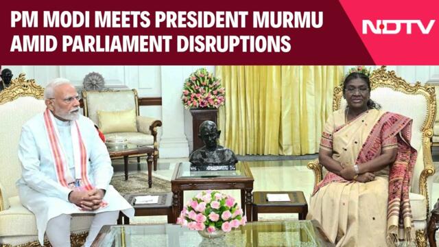 PM Modi News | PM Modi Meets President Murmu Amid Parliament Disruptions