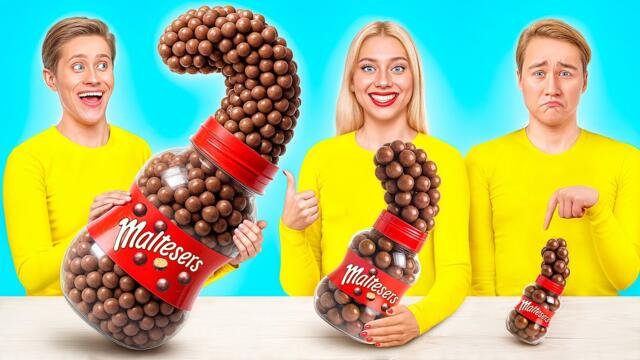 Предизвикателство за Голяма, Средна и Малка Чиния | Забавни Рецепти за Храна Multi DO Challenge