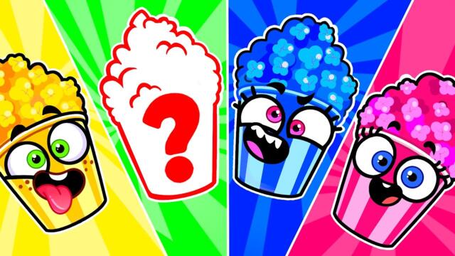 Colorful Popcorn Song 🍿🔴🟡 Learn Rainbow Colors 🌈 Kids Songs and Nursery Rhymes