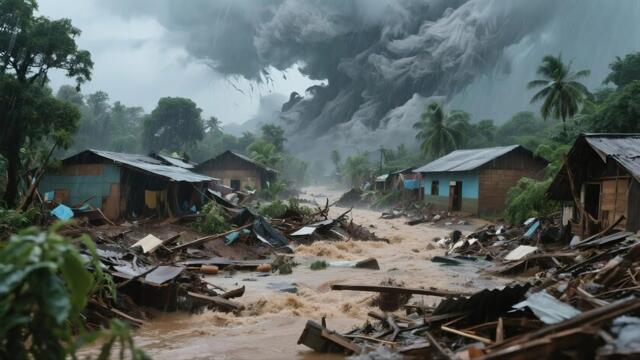 Walking Anxiously in Indonesia in Heavy Rain, Thunderstorms & Typhoons | State of Emergency