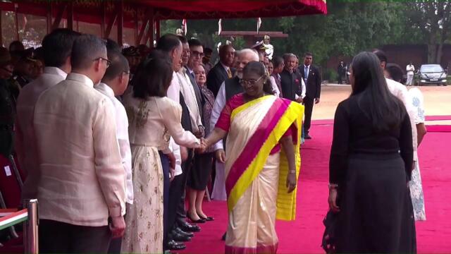 Ceremonial welcome of President Ferdinand R. Marcos Jr. of Philippines at Rashtrapati Bhavan