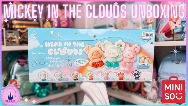 Disney Unboxing MINISO Mickey Mouse Head In The Clouds Blind Box Plushie Keychain Set Haul Vlog Love