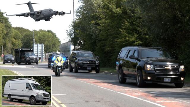 Ahead of Vice President Vance's visit to London, a convoy of security vehicles arrive 🇺🇸 🇬🇧