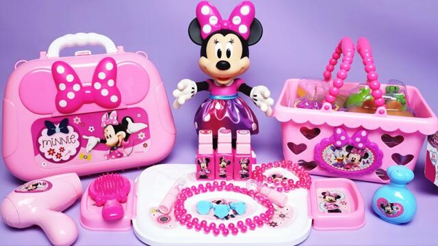 6 Minutes Satisfying with Unboxing Disney Minnie Mouse Beauty Bag Set Toys ASMR