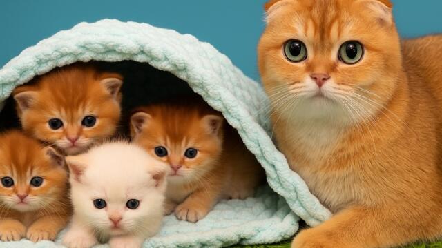 The mother cat hid the kittens. Subtitles!