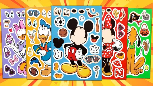 DISNEY MICKEY MOUSE Clubhouse STICKER BOOK MAKEOVER | DECORATE WITH MINNIE, GOOFY AND DONALD