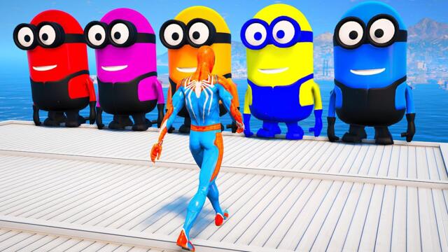 GTA 5 Ragdoll Madness: Spiderman, Minions & Mickey Mouse Collide! (Hilarious Mix!) | #mix14