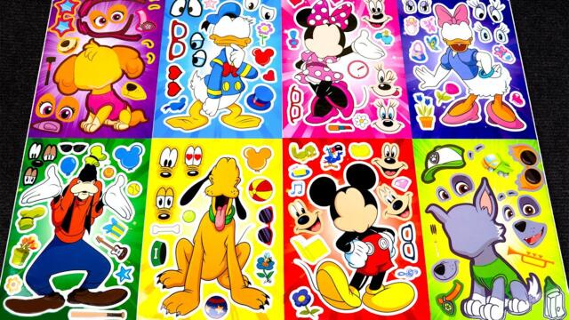 【Paper DIY】Mickey Mouse Sticker Book 🐭 | Minnie Mouse, Donald Duck & Goofy Sticker Makeover!