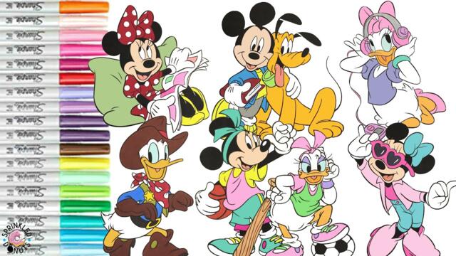 Disney Coloring Book Compilation Minnie Mouse Mickey Mouse Donald Duck Daisy Duck and Pluto