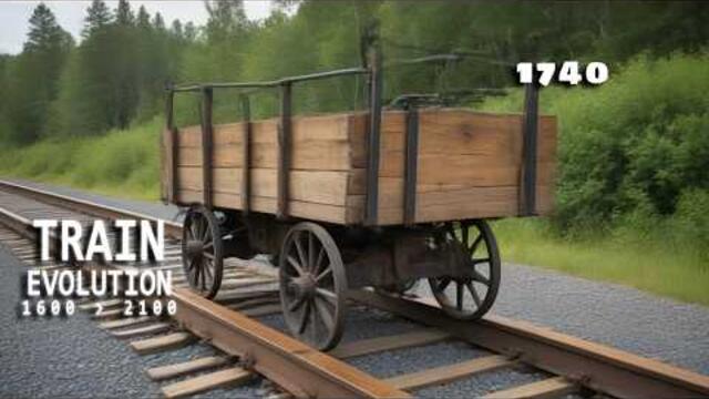 The evolution of the TRAIN from 1600 to 2100 (4K video) - How to make AI evolution timelapese videos