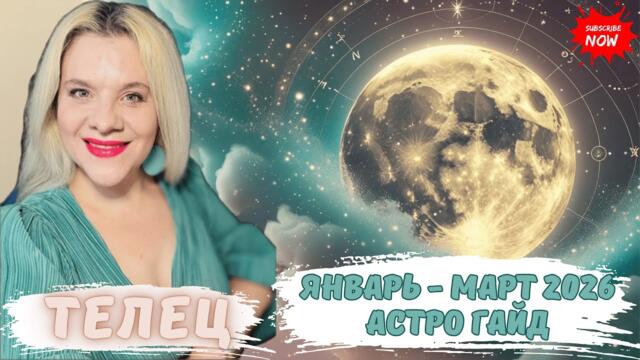 ТЕЛЕЦ - АСТРО ГАЙД ЯНВАРЬ - МАРТ 2026 #НОВОЛУНИЕ #ПОЛНОЛУНИЕ #ГОРОСКОП #ЕЛЕНАМИНА #АСТРОГАЙД #AMG