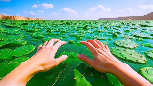 Shocking ASMR 😰 First-Person Swim in a Cactus Ocean 🌵 and Beyond