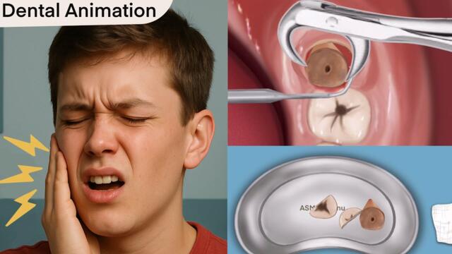 ASMR Satisfying Wisdom Tooth Removal and Cavity Treatment Animation | Dental Care