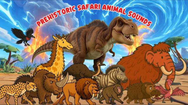 Prehistoric Safari Animal Sounds Song | Nursery Rhymes | Little Bunny Learns