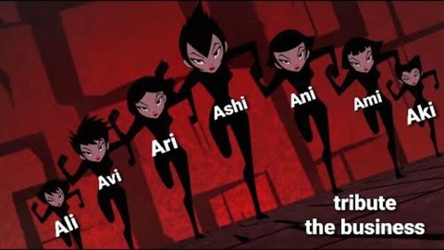 samurai jack tribute ashi's sisters Ari, Avi, Ali, Ani, Ami, and Aki♥️🇧🇪