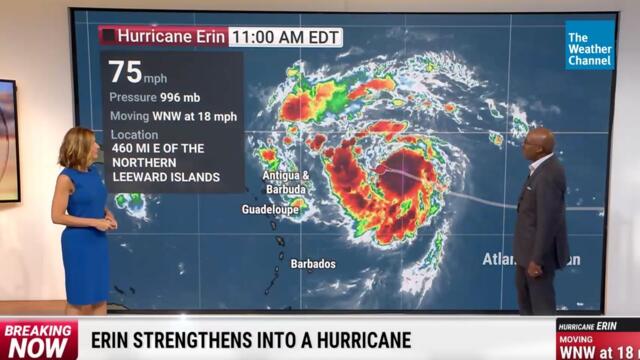 BREAKING: Erin Becomes First Hurricane Of The 2025 Atlantic Season | The Weather Channel