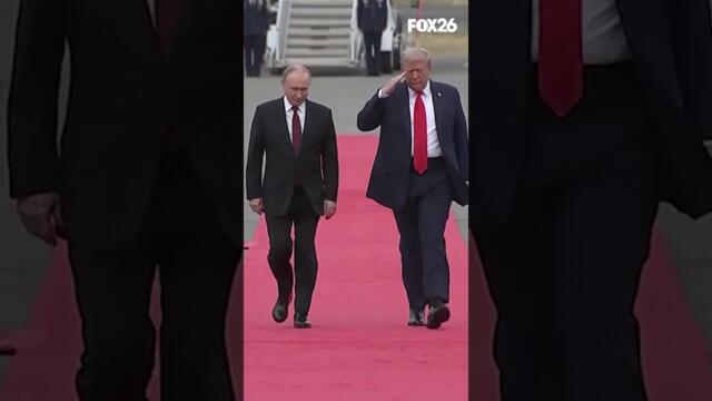President Trump and President Putin greet each other in Alaska