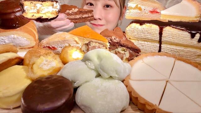 ASMR Various Sweets【Mukbang/ Eating Sounds】【English subtitles】