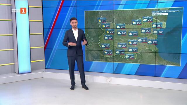 Валежи и гръмотевици днес, но и затопляне  през новата седмица, Прогноза за времето, 25.08.2025