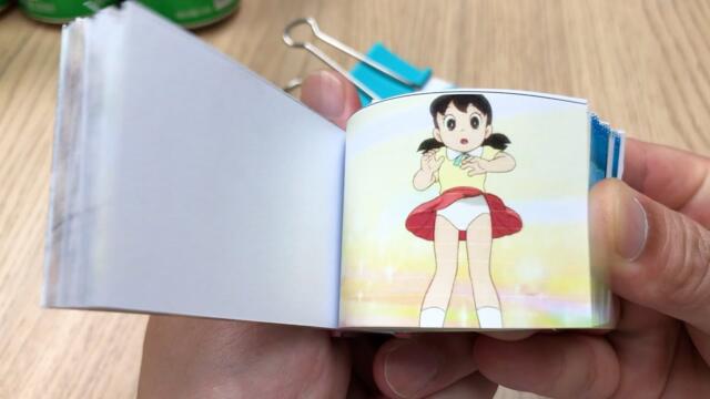 Shizuka's skirt👗 was lifted up//Doraemon cartoon flipbook//507