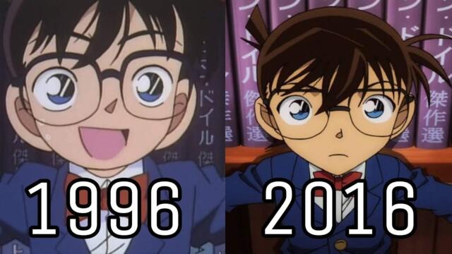 Detective Conan 1996 & 2016 Comparison (Side by Side)
