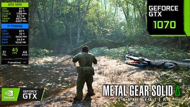 Metal Gear Solid Delta: Snake Eater | GTX 1070 LAPTOP | I7 7700HQ | Benchmark & Performance Test