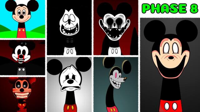 All Phases in New My Sprunki OC of MICKEY MOUSE: From Phase 1 to Phase 8