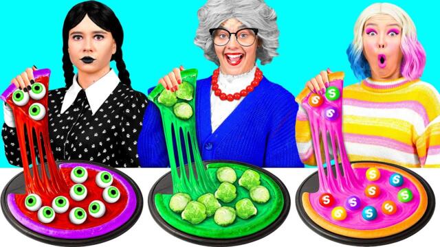 Уэнсдей срещу баба Готварско Предизвикателство | Забавни Рецепти за Храна BaRaDa Gold Challenge