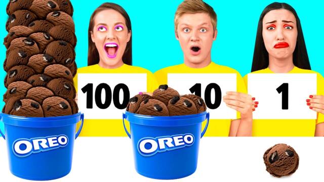 100 Шарів Їжі Челендж | Смішні Рецепти з їжею RaPaPa Challenge